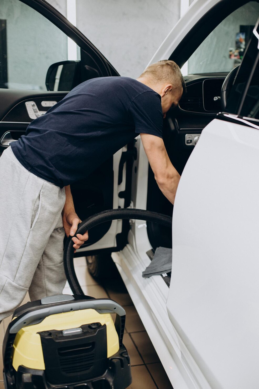 Vacuuming around seams and tight areas